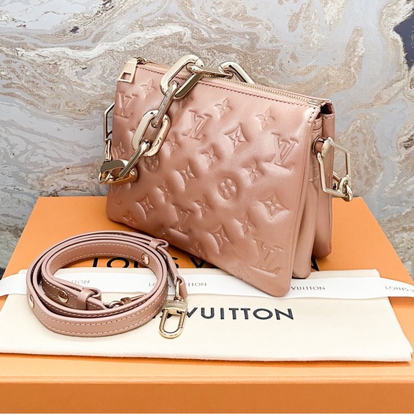 Louis Vuitton Coussin BB Metallic Rose Gold Embossed Monogram Crossbody Bag - Picture 3 of 14